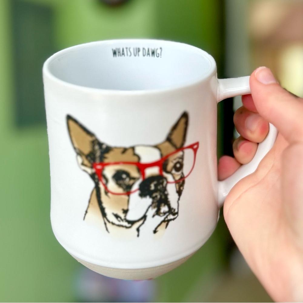 Chic French Bulldog With Glasses Ceramic Coffee Tea Kitchen Dining Mug Cup - Picture 5 of 6